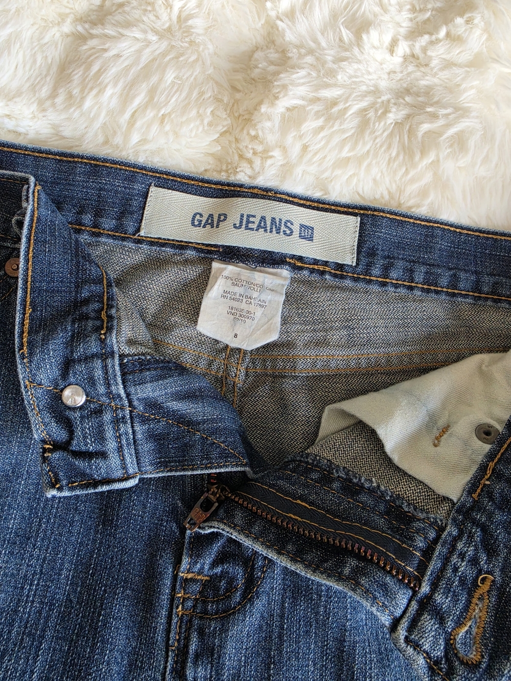 Vintage GAP Denim Midi Skirt with Front Slit - Blue - Picture 8 of 11